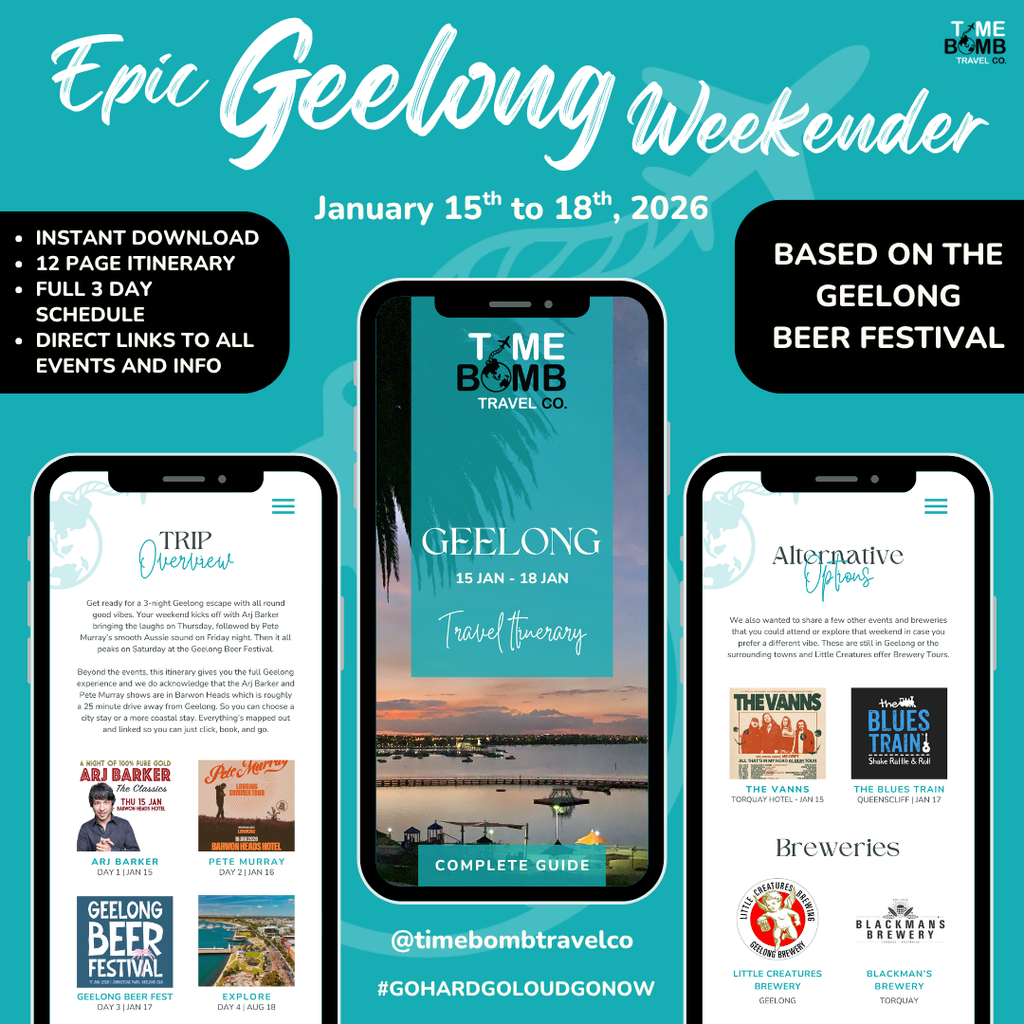 GEELONG EPIC WEEKENDER ITINERARY – 15th to 18th January, 2026