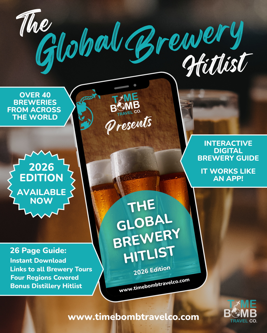 THE GLOBAL BREWERY HITLIST | Worldwide Beer Travel Guide | Over 40 Brewery Tours with Links (Instant Digital Download)