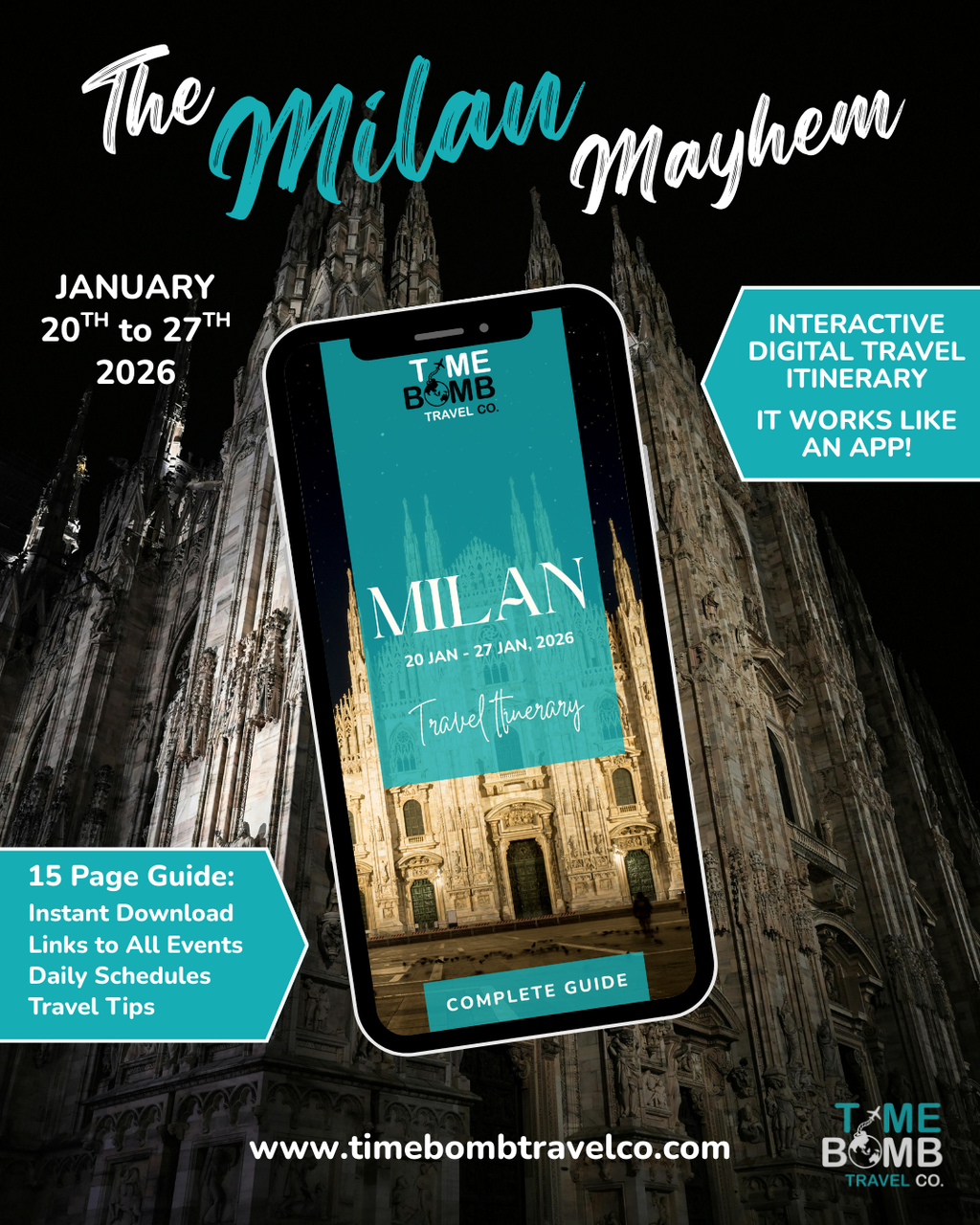 MILAN MAYHEM TRAVEL ITINERARY - 20th to 27th January, 2026